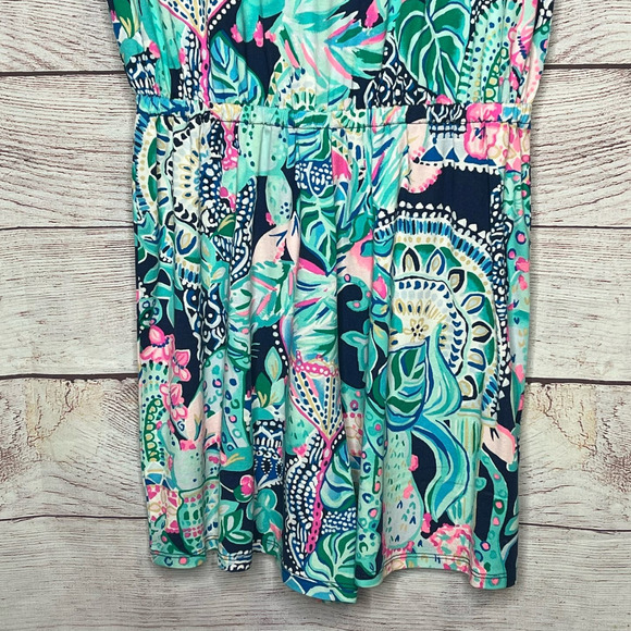 Lilly Pulitzer Britton Looking Sharp Short Romper Tropical Floral Print Size XS - Picture 7 of 10